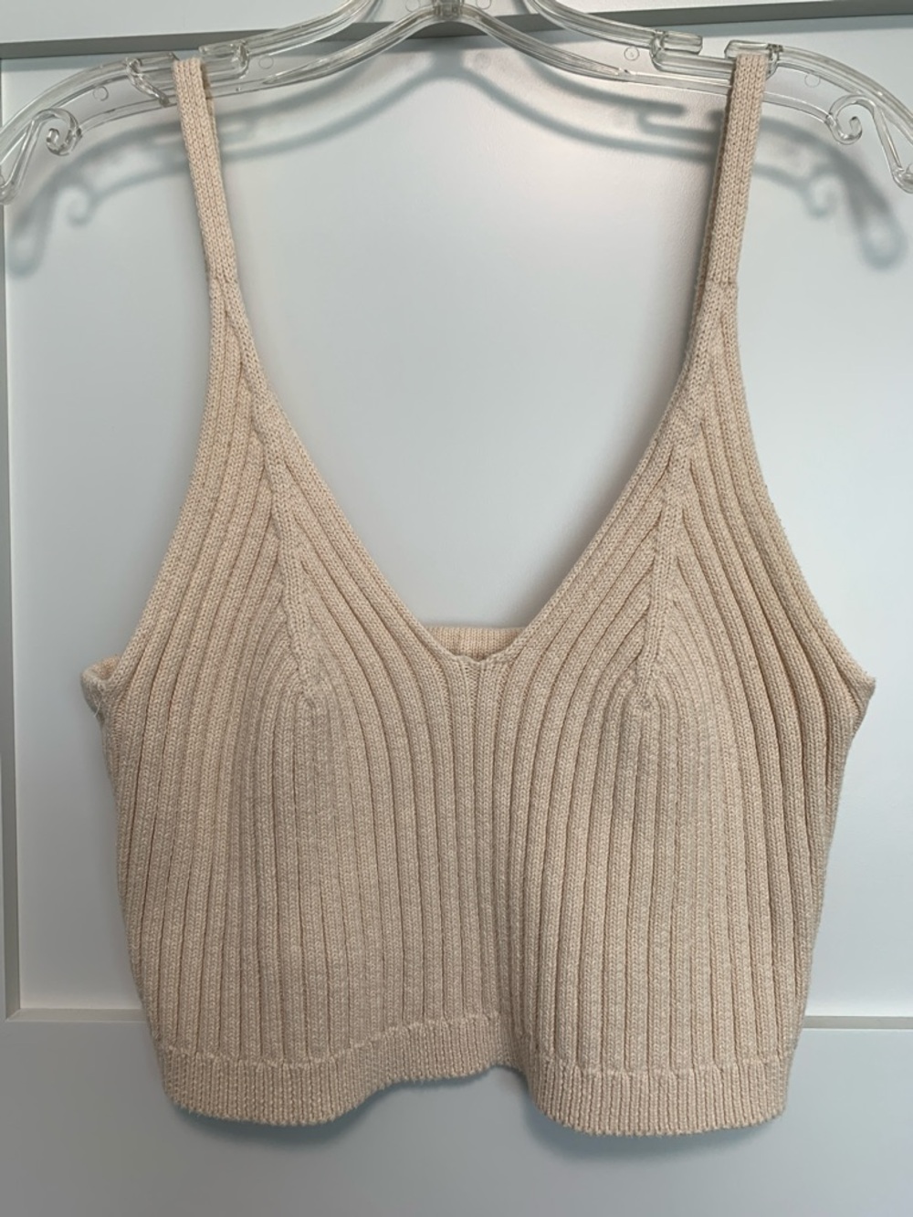 dee elly Cream Ribbed Tank Top